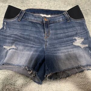 Isabel Maternity by Ingrid & Isabel Blue Jean Shorts with Stretch Panels